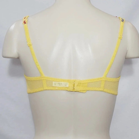 Verdissima Semi Sheer Mesh Balconette Underwire Bra SIZE 36 Yellow (No cup size - Picture 3 of 5